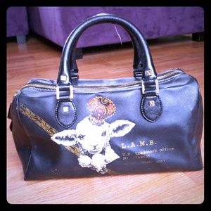 L.A.M.B. trademark rare lamb crown black satchel